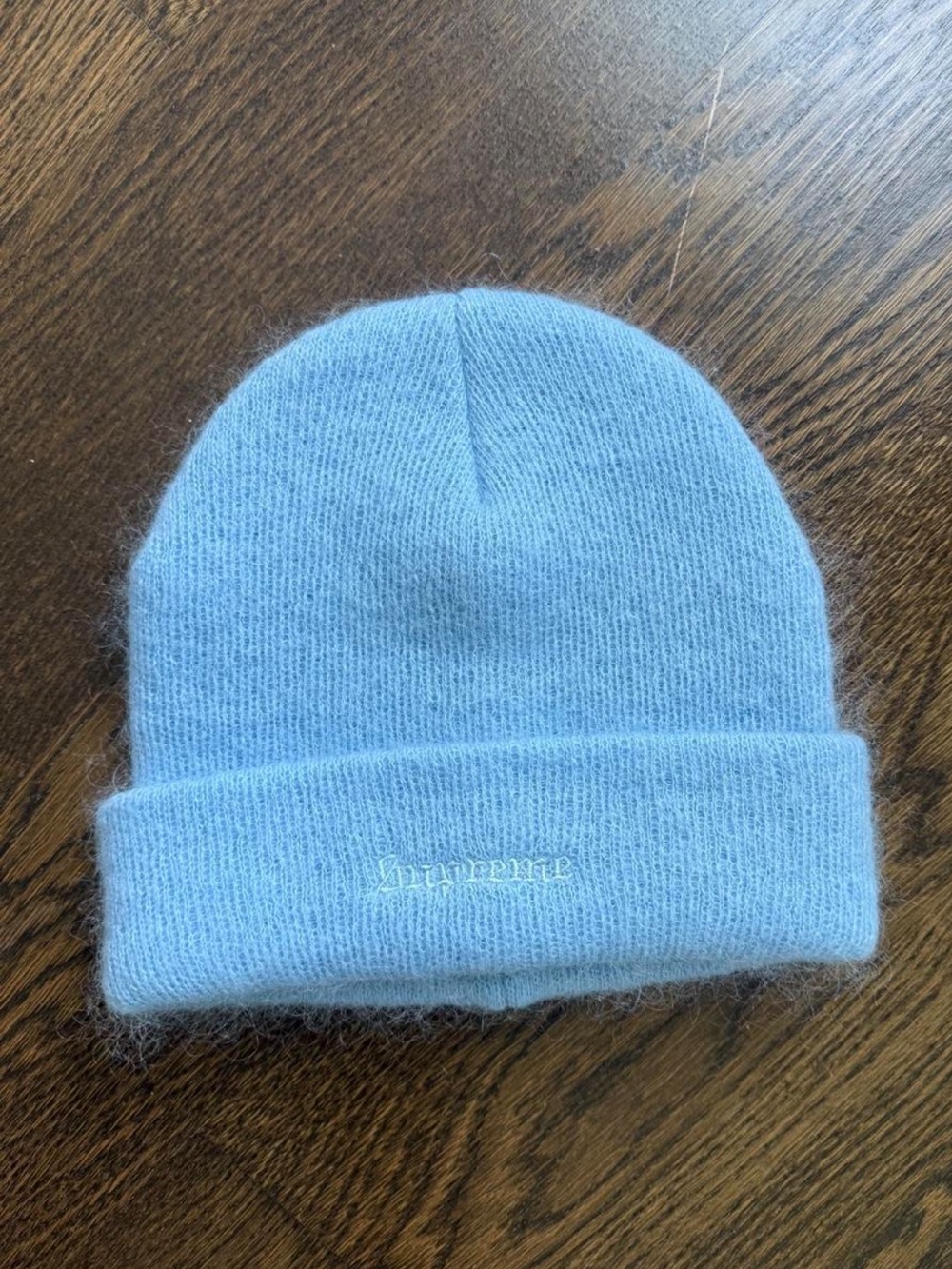 Supreme Light Blue Knit Beanie with Subtle Logo